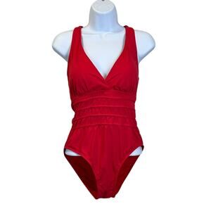 Catherine Malandrino One Piece Deep V w/ Strappy Back Swimsuit Women's Small NWT